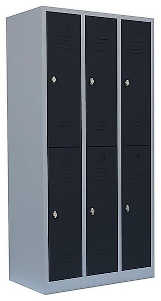 Steelboxx Spind Lüllmann® Garderobenschrank, 3 Abteile doppelstöckig, H 180 günstig online kaufen