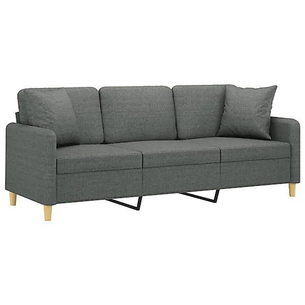 vidaXL 3-Sitzer-Sofa mit Zierkissen Dunkelgrau 180 cm Stoff 3200918 günstig online kaufen