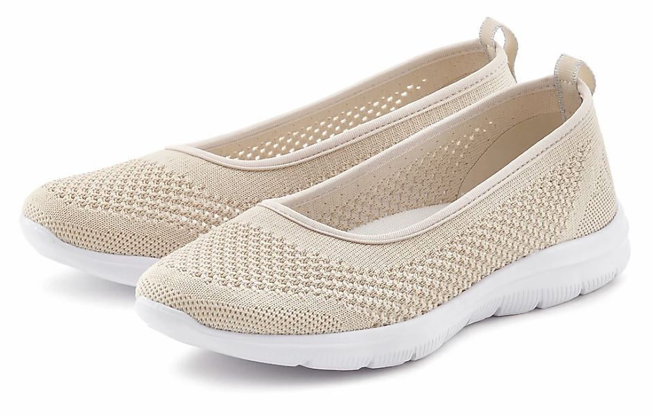 LASCANA Sneaker Ballerinas "Halbschuh," runde Schuhspitze, ohne Verschluss, günstig online kaufen