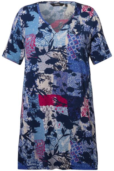 Ulla Popken Longshirt T-Shirt Patchdruck A-Linie günstig online kaufen