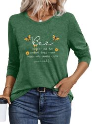 PYLIKE Rundhalsshirt Damen Rundhalsausschnitt Longsleeve mit günstig online kaufen
