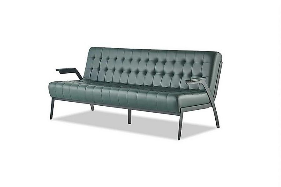 JVmoebel 3-Sitzer Sofa 3-Sitzer Grün Ledersofa Modern Dreisitzig Chesterfie günstig online kaufen