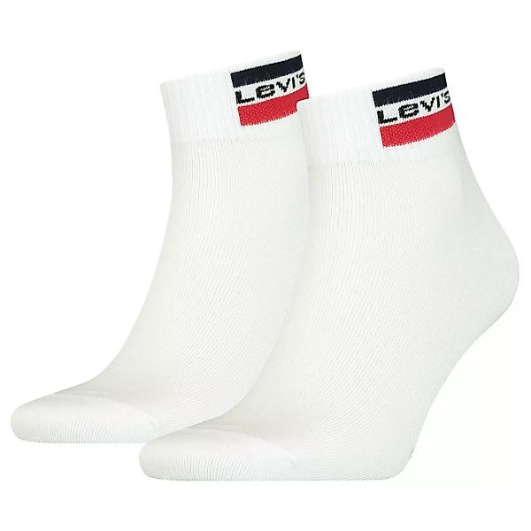Levi´s ® Logo Mid Socken 2 Paare EU 35-38 White günstig online kaufen