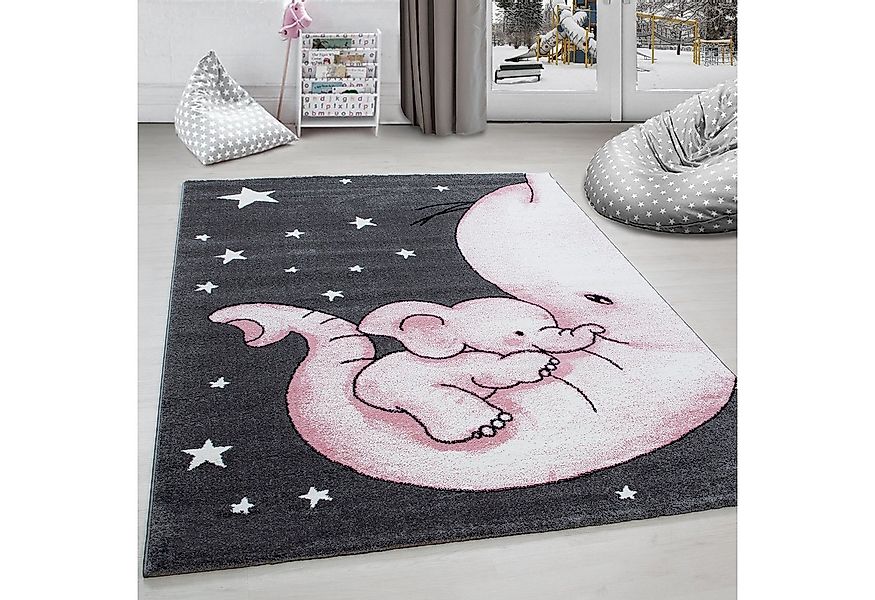 Carpettex Kinderteppich Elefant-Design, Rund, Höhe: 11 mm, Kinderteppich El günstig online kaufen
