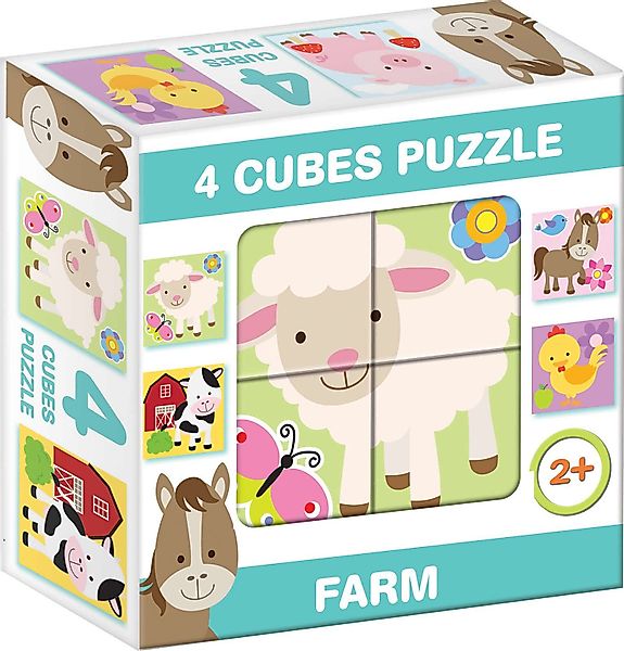 Dohany Würfelpuzzle Bilderwürfel 4-tlg. Bauernhof Bauernhoftiere, günstig online kaufen