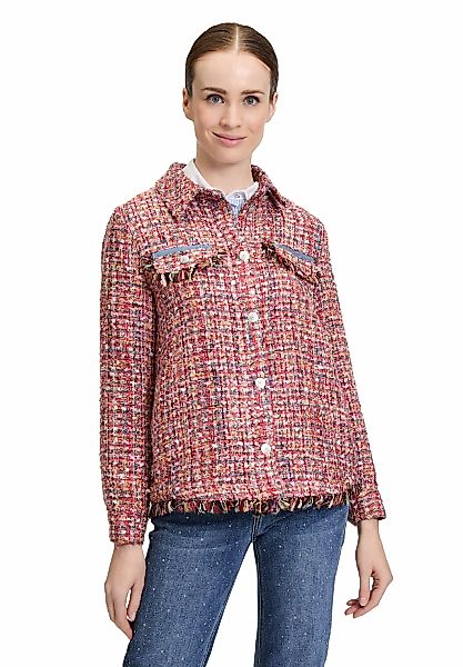 Cartoon Jackenblazer "Cartoon Damen Tweedblazer mit Fransen", Aufgesteppte günstig online kaufen