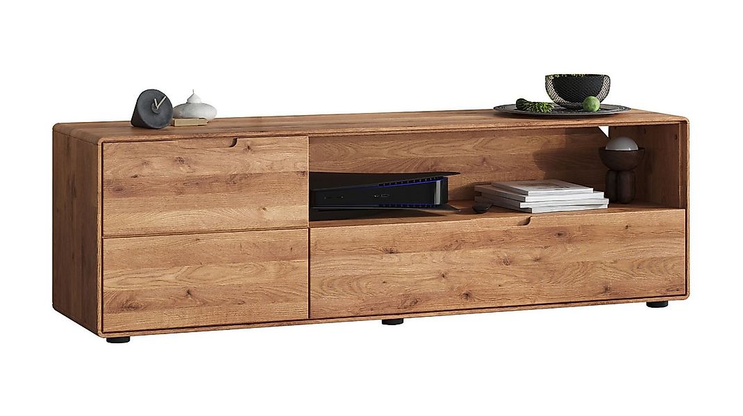 Massivart® TV-Board LUCAS 149 cm / montiert / Massivholz Wildeiche geölt, 1 günstig online kaufen
