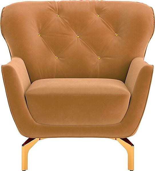 sit&more Sessel »Orient 3«, inkl. 1 Zierkissen mit Strass-Stein, goldfarben günstig online kaufen
