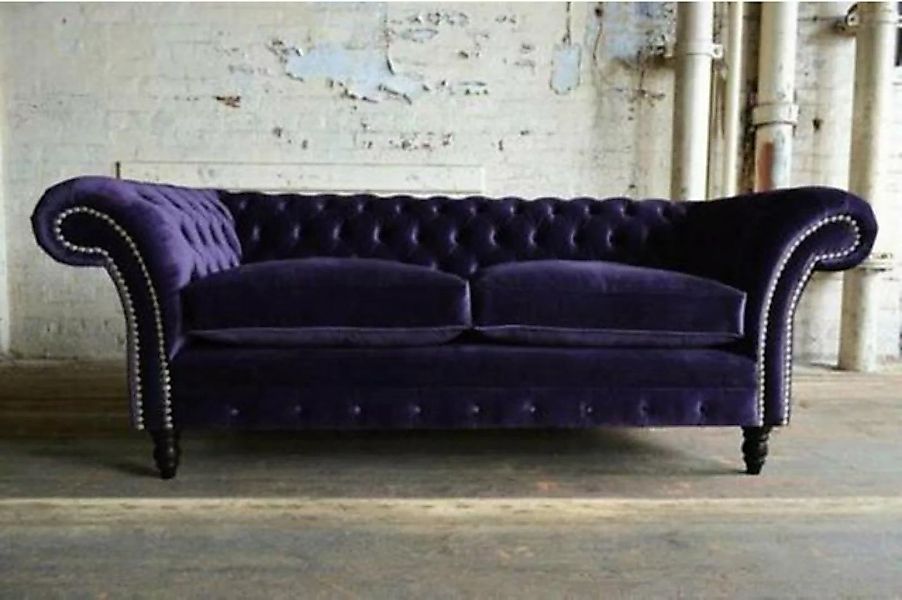 JVmoebel Chesterfield-Sofa, Chesterfield Couch Textil Samt Stoff Designer S günstig online kaufen