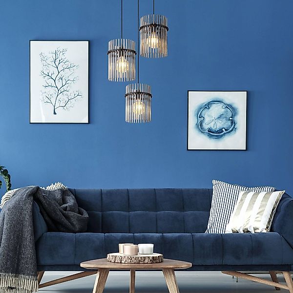 GLOBO LIGHTING Pendelleuchte GORLEY, ohne Leuchtmittel, Design Glasstäbe, D günstig online kaufen