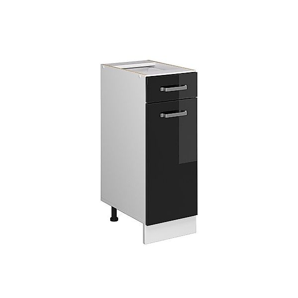 Vicco Schranksystem R-Line, Schwarz Hochglanz/Weiß, 30cm günstig online kaufen