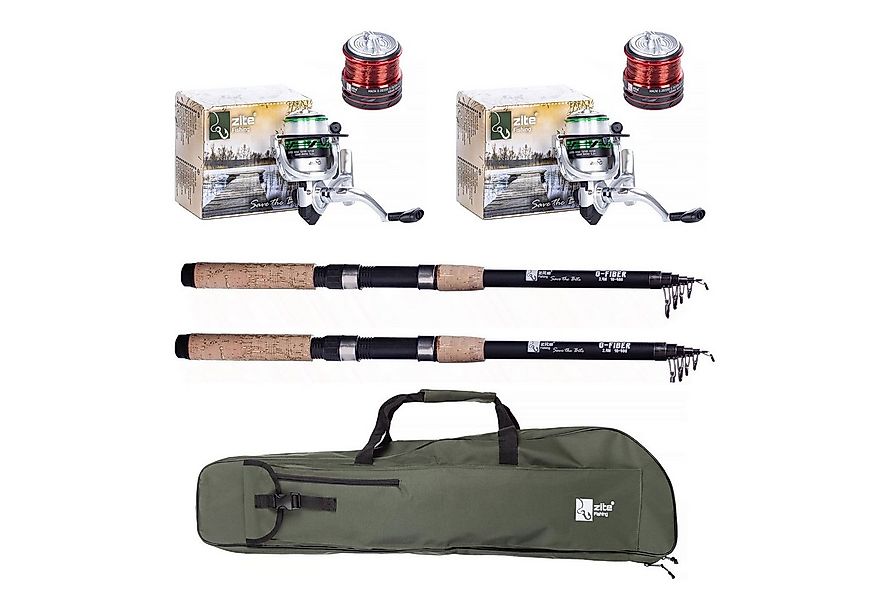 Zite Angelrutentasche 2 Teleskopruten 2,70m Angelrollen & Rutentasche - Ang günstig online kaufen