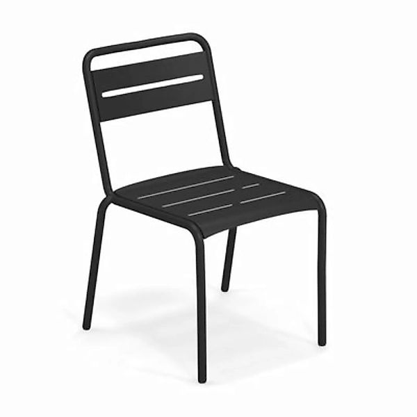Stapelbarer Stuhl Star metall schwarz / Aluminium - Emu - Schwarz günstig online kaufen