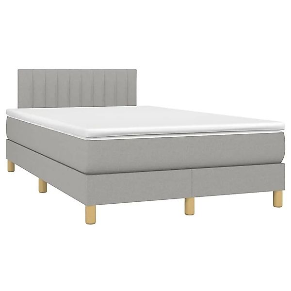 vidaXL Boxspringbett mit Matratze Hellgrau 120x190 cm Stoff 3269786 günstig online kaufen