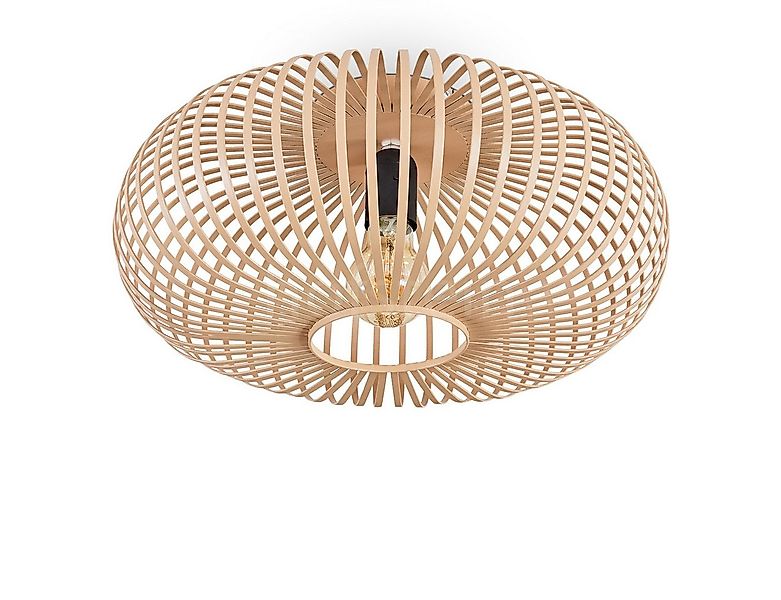 hofstein Deckenleuchte moderne Deckenlampe aus Metall in Schwarz/Hellbraun/ günstig online kaufen