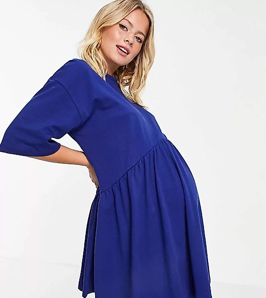 ASOS DESIGN Maternity – Oversize-Mini-Hängerkleid mit nach unten abfallende günstig online kaufen