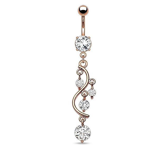 Taffstyle Bauchnabelpiercing Piercing Stecker Anhänger Rosegold Vergoldet, günstig online kaufen