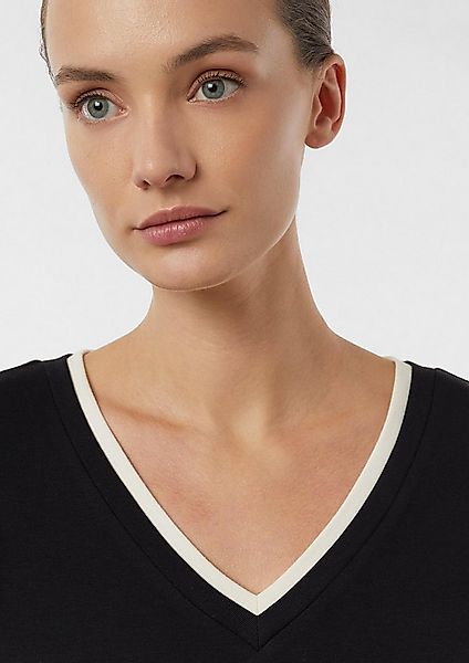 comma Langarmshirt T-Shirt Langarm-Viskoseshirt in Layering-Optik günstig online kaufen