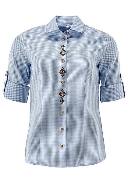 OS Trachten Trachtenbluse Vapex Tailliert, Haifischkragen, Stickerei auf Kn günstig online kaufen