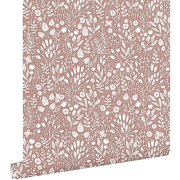 ESTAhome Tapete Blumen Altrosa 50 x 900 cm günstig online kaufen