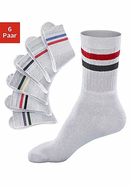 Go in Freizeitsocken Packung, 6 Paar tlg. mit farbigen Streifen günstig online kaufen