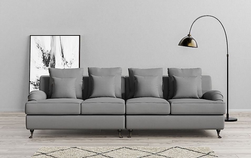 Home affaire Big-Sofa "NORIN", zwei Fußarten: vorne - Rollen, hinten - Holz günstig online kaufen