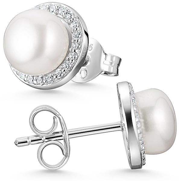 Materia Perlenohrringe Damen Ohrstecker Perle weiß günstig online kaufen