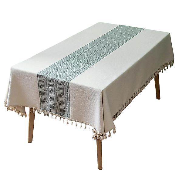 HEYHIPPO Tischdecke mit Fransen, Baumwolle im günstig online kaufen