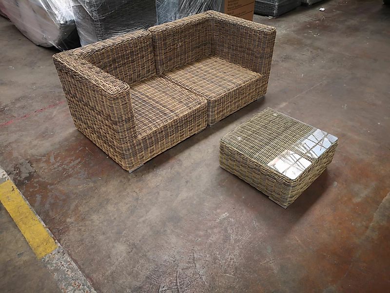 #G 1190: Sofa bestehend aus 2 Eckelementen Pamplona mit Tisch Ariano 5mm-na günstig online kaufen