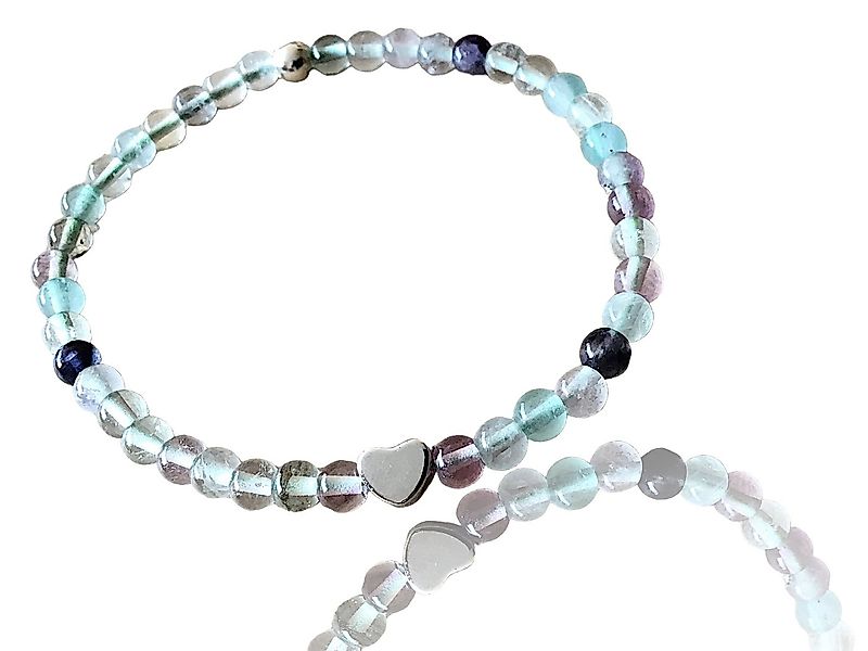 Steinfixx® Perlenarmband Fluorit Perlenarmband 925 Silberperle incl. Gesche günstig online kaufen
