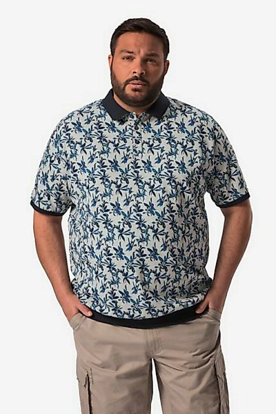 Men Plus Poloshirt Men+ Poloshirt Halbarm Bauchfit Piqué Alloverdruck günstig online kaufen