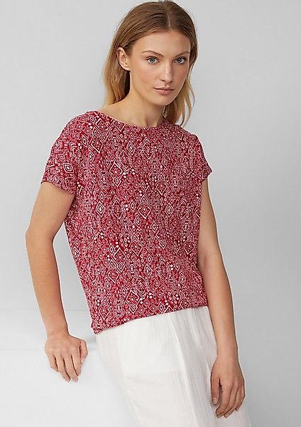 s.Oliver Kurzarmshirt T-Shirt Fließendes T-Shirt aus Viskosemix mit All-ove günstig online kaufen