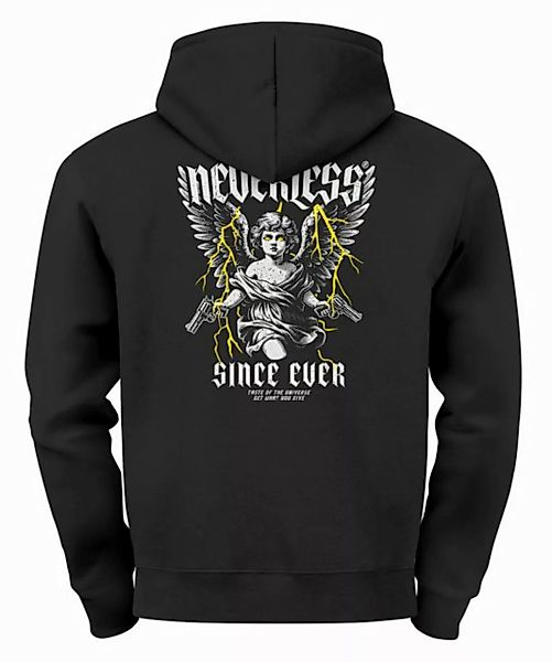 Neverless Hoodie Hoodie Backprint Herren Engel Tattoo Style Schrift Aufdruc günstig online kaufen