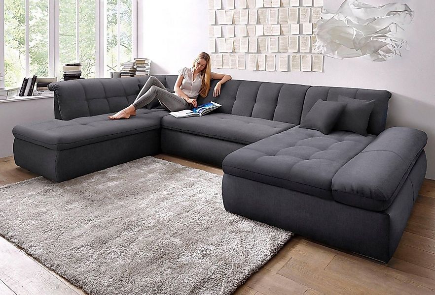 DOMO collection Wohnlandschaft "NMoric im XXL-Format, B/T/H: 353/216/80 cm, günstig online kaufen