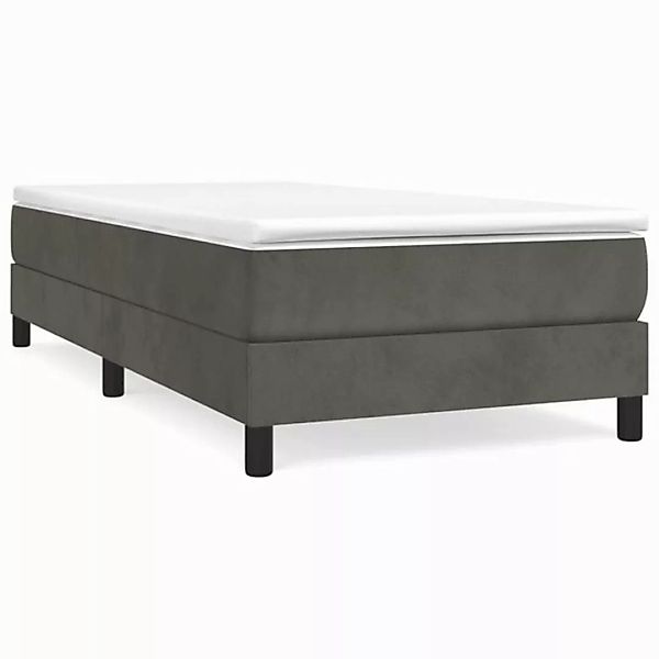 furnicato Bett Bettgestell ohne Matratze Dunkelgrau 100x200 cm Samt (1-tlg) günstig online kaufen