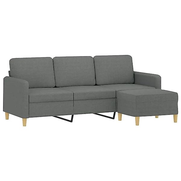 vidaXL 3-Sitzer-Sofa mit Hocker Dunkelgrau 180 cm Stoff 3201193 günstig online kaufen