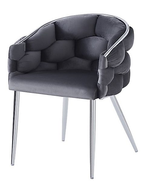 YOZI Polsterstuhl Polsterstuhl Sessel Samtbezug gepolsterter Esszimmerstuhl günstig online kaufen