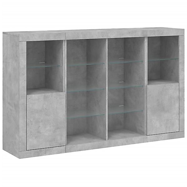 vidaXL Sideboards mit LED-Leuchten 3 Stk Betongrau Holzwerkstoff 3209138 günstig online kaufen