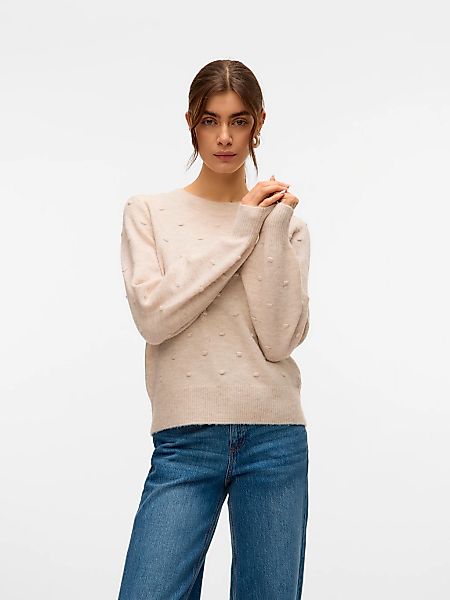 Vero Moda Rundhalspullover "VMFRANCESCA LS O-NECK PULLOVER BOO" günstig online kaufen