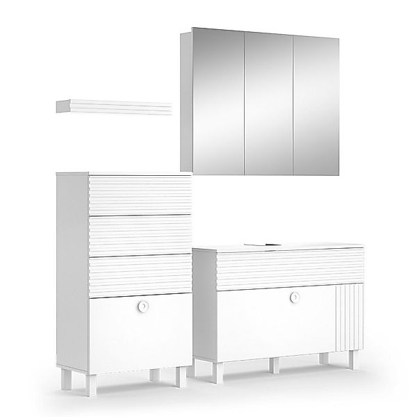 Vicco Badmöbel-Set Sola, Weiß, 3 Teile, günstig online kaufen