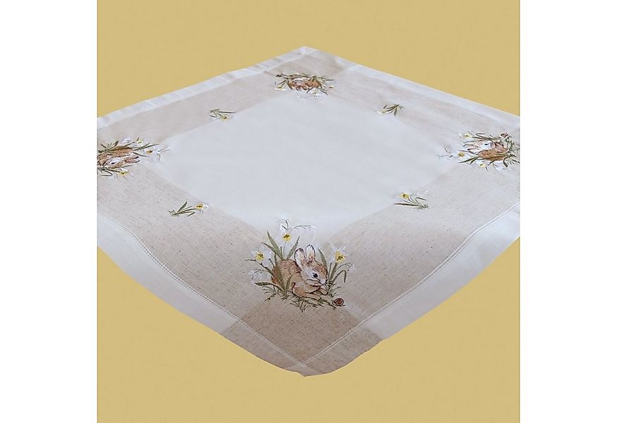 texpot Tischdecke Tischläufer Stickerei Hase ecru Leinenoptik Ostern, besti günstig online kaufen