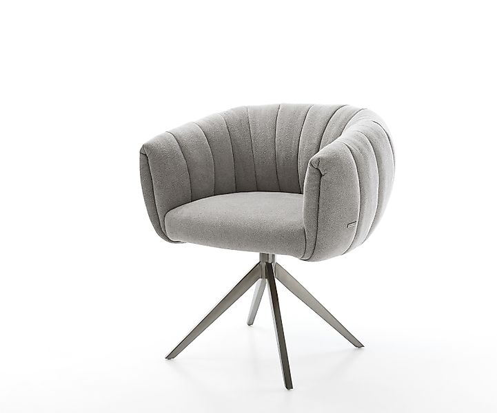 Drehstuhl Jada-Flex Strukturstoff Soft Grau Kreuzgestell breit Graphit 360° günstig online kaufen