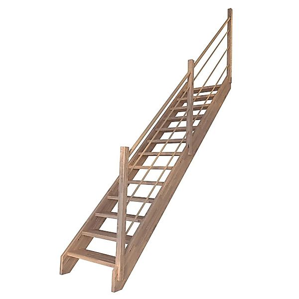 Treppe Mykonos Eiche Gerade Holz-Design-Geländer Rechts FSC® günstig online kaufen