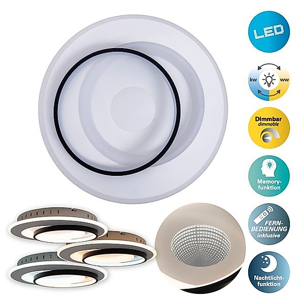 näve LED Deckenleuchte »Malea« LED-Modul 1 Stk. warmweiß - kaltweiß dimmbar günstig online kaufen