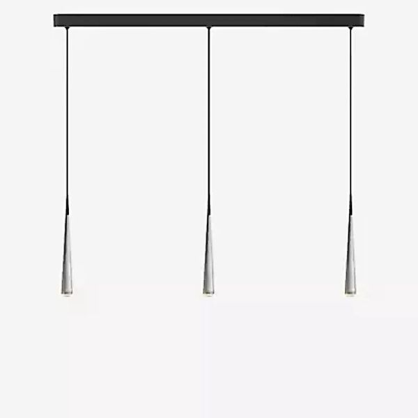 Grau Niceone Pendelleuchte LED 3-flammig, aluminium/braungrau - 600 cm günstig online kaufen