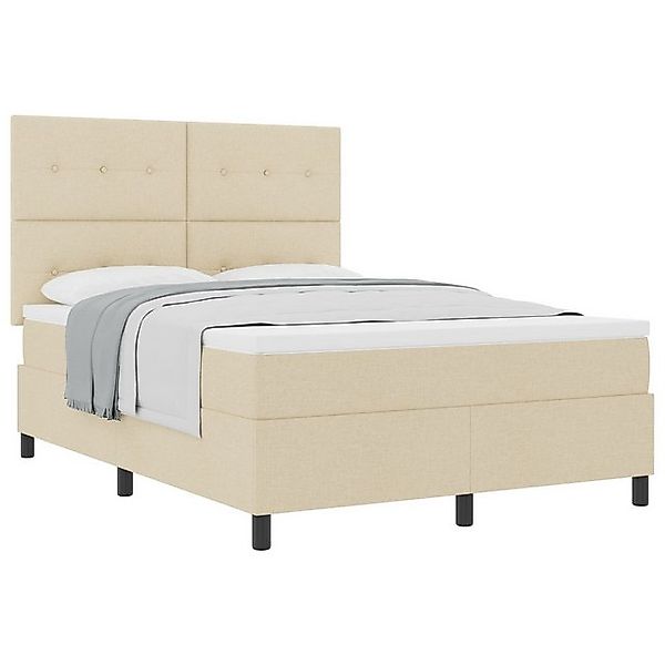 vidaXL Bett Boxspringbett mit Matratze Beige 160x200 cm Stoff (1-tlg) günstig online kaufen