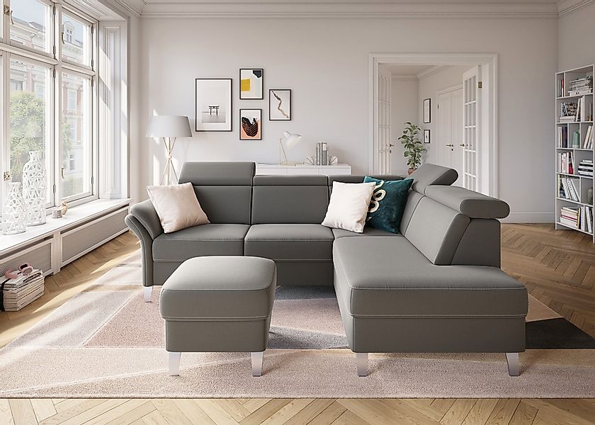 sit&more Ecksofa "Vincenzo L-Form" inklusive Kopfteilverstellung, wahlweise günstig online kaufen