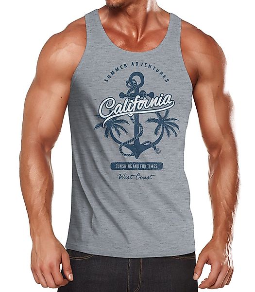Neverless Tanktop Herren Tank-Top Anker Palmen günstig online kaufen