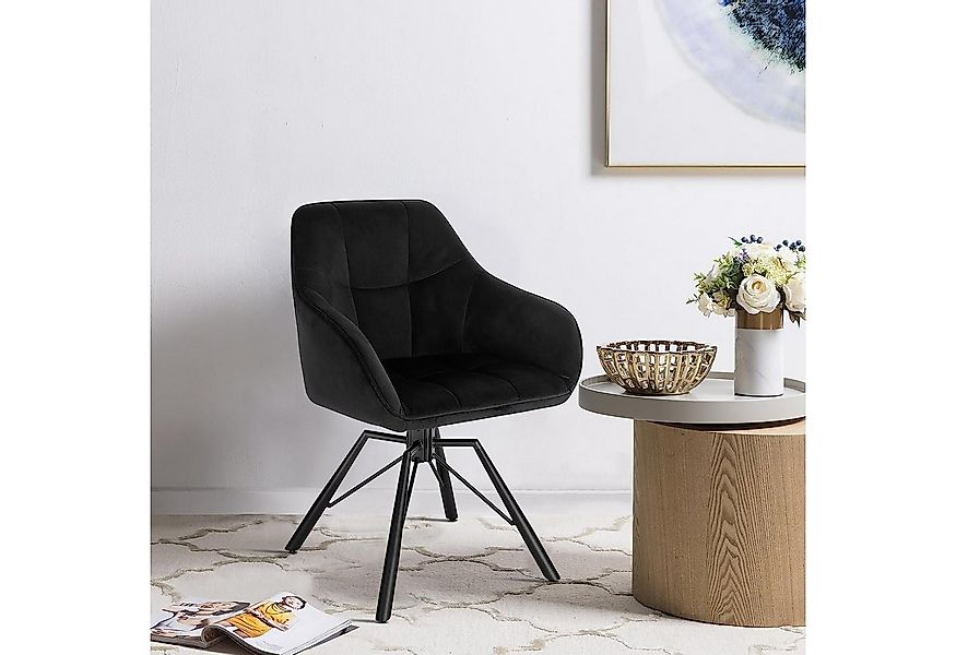 Woltu Polsterstuhl (2 St), drehbar Esszimmerstuhl mit Armlehnen Rückenlehne günstig online kaufen