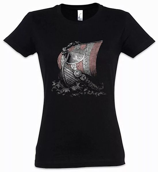 Urban Backwoods Print-Shirt Viking Ship I Damen T-Shirt Vikings Schiff Wiki günstig online kaufen